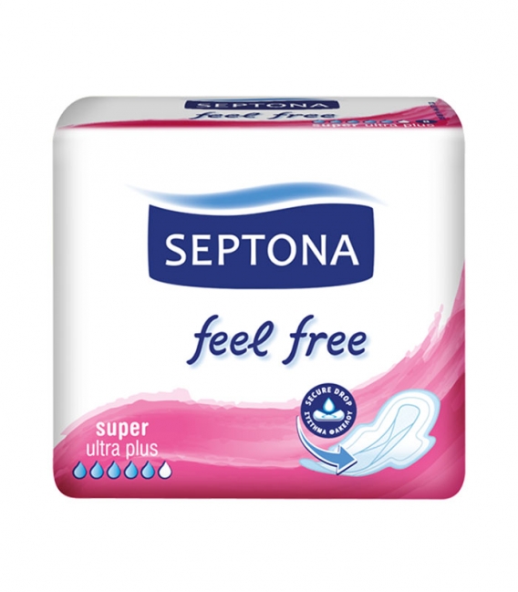 نوار بهداشتی بالدار قطر نازک کتانی Septona سپتونا Feel Free مدل Super - بسته 8 عددی