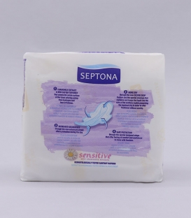نوار بهداشتی بالدار قطر نازک کتانی معطر Septona سپتونا Sensitive مدل Night - بسته 8 عددی