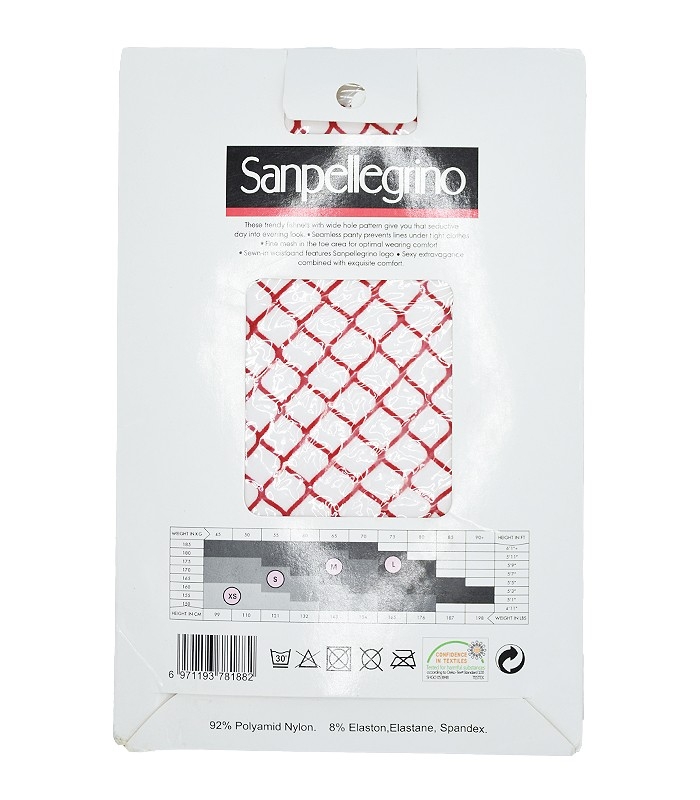 جوراب شلواری طرح فیش نت (زنبوری) قرمز