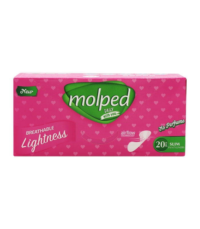 پد ‌بهداشتی روزانه  نازک کتانی مولپد Molped کد 413 - بسته 20 عددی