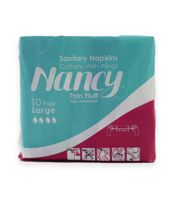 نوار بهداشتی بالدار فلاف نازک کتانی Nancy نانسی بزرگ کد 781 - بسته 10 عددی