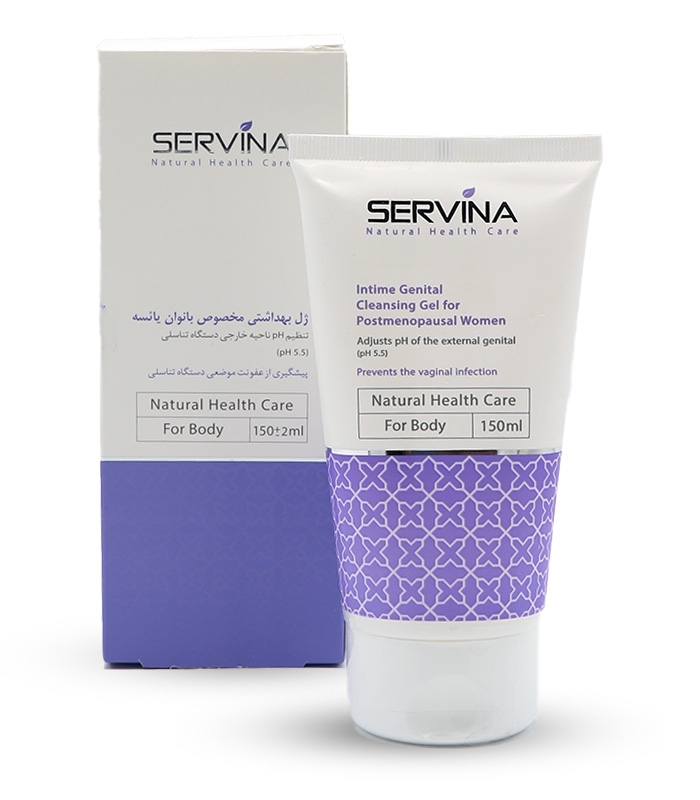 ژل بهداشتی بانوان یائسه Servina سروینا مدل Genital حجم 150 میلی لیتر