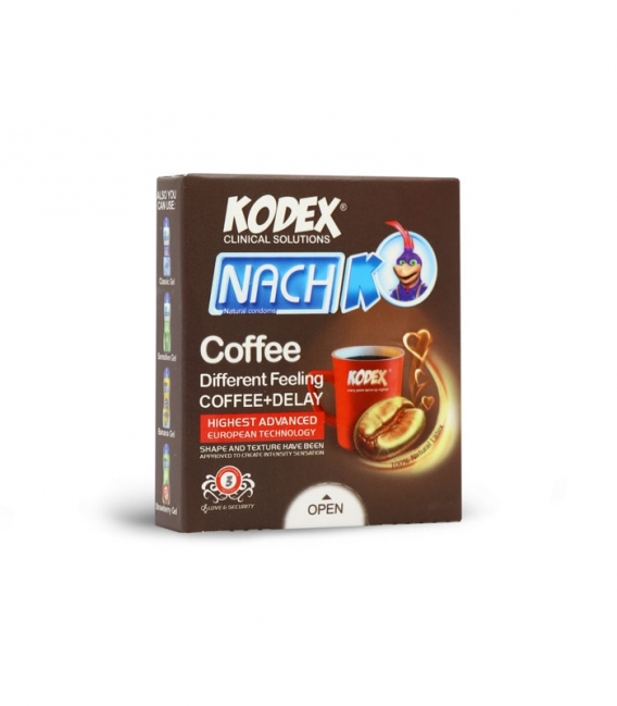 کاندوم بسیار نازک تاخیری ناچ کدکس Nach Kodex مدل Coffee - بسته 3 عددی