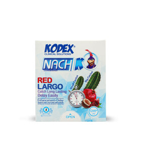 کاندوم بزرگ کننده تاخیری ناچ کدکس Nach Kodex مدل Red Largo - بسته 3 عددی