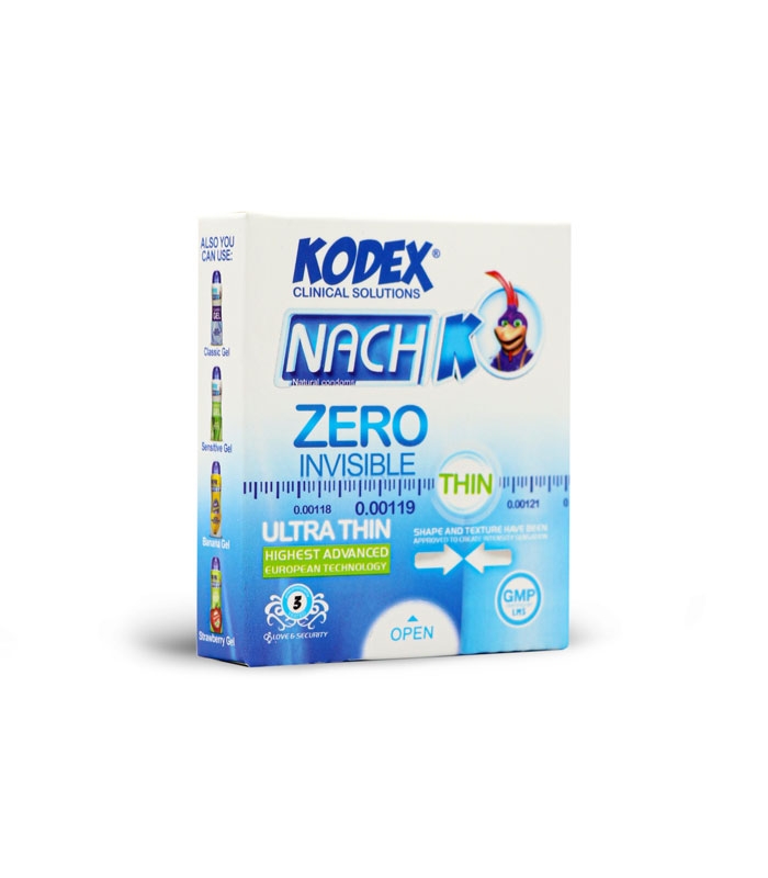 کاندوم بسیار نازک ناچ کدکس Nach Kodex مدل Zero Invisible - بسته 3 عددی