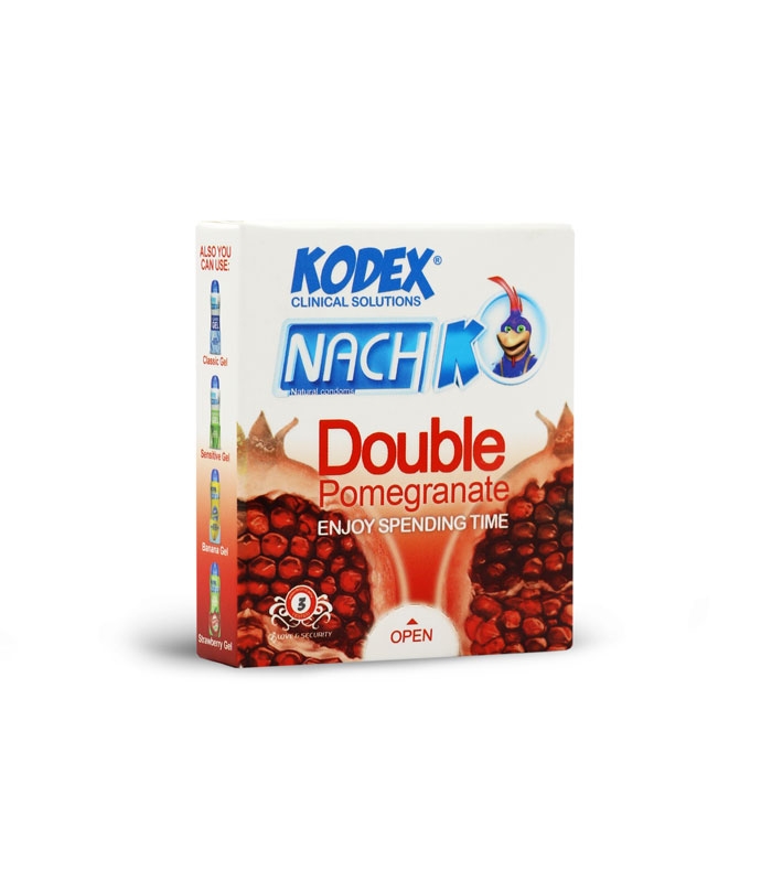 کاندوم نازک ناچ کدکس Nach Kodex مدل Double Pomegranate - بسته 3 عددی