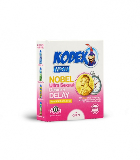 کاندوم تحریک کننده تاخیری ناچ کدکس Nach Kodex مدل Nobel - بسته 3 عددی