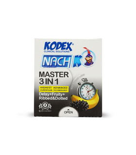 کاندوم خاردار تحریک کننده تاخیری ناچ کدکس Nach Kodex مدل Master 3 IN 1 - بسته 3 عددی