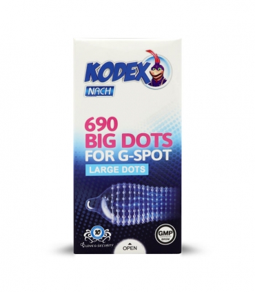 کاندوم خاردار تحریک کننده ناچ کدکس Nach Kodex مدل 691 Big Dots - بسته 10 عددی