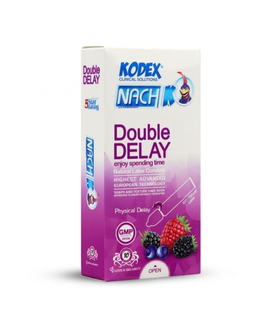 کاندوم تاخیری ناچ کدکس Nach Kodex مدل Double Delay - بسته 10 عددی