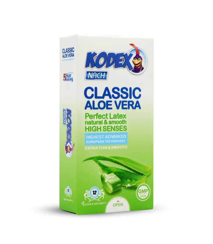 کاندوم نازک ناچ کدکس Nach Kodex مدل Classic Aloevera - بسته 12 عددی