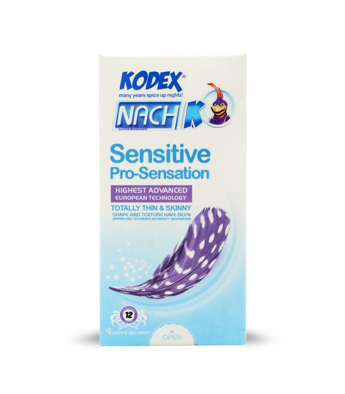 کاندوم بسیار نازک تحریک کننده ناچ کدکس Nach Kodex مدل Sensitive Pro-Sensation - بسته 12 عددی