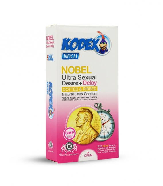 کاندوم تحریک کننده تاخیری ناچ کدکس Nach Kodex مدل Nobel - بسته 12 عددی
