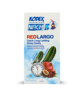 کاندوم بزرگ کننده تاخیری ناچ کدکس Nach Kodex مدل Red Largo - بسته 12 عددی