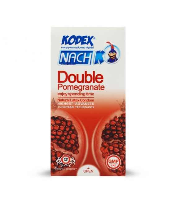 کاندوم نازک ناچ کدکس Nach Kodex مدل Double Pomegranate - بسته 12 عددی