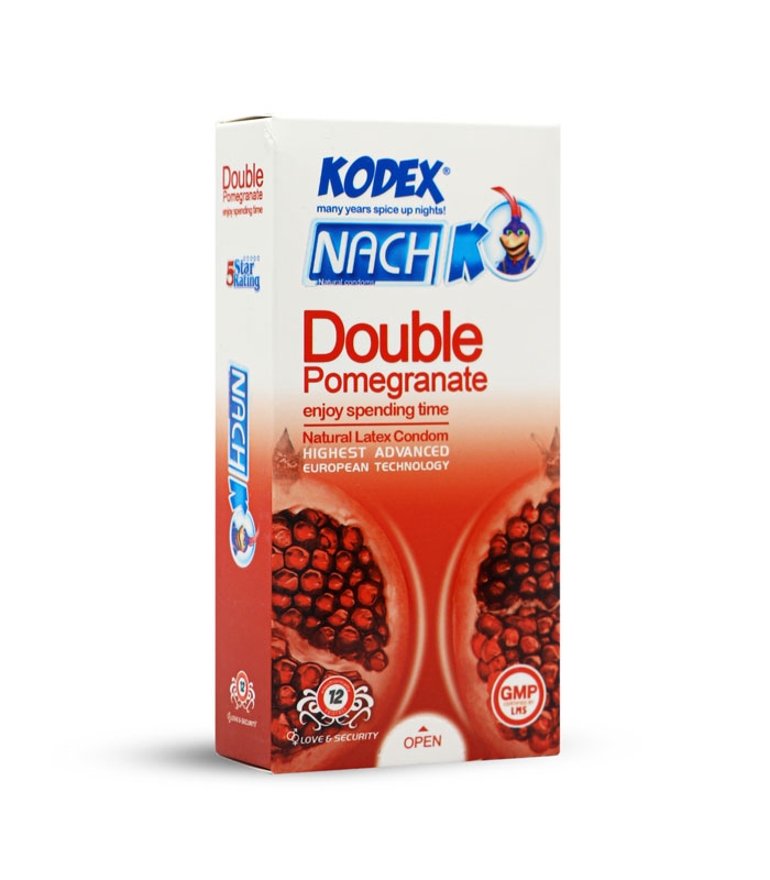 کاندوم نازک ناچ کدکس Nach Kodex مدل Double Pomegranate - بسته 12 عددی