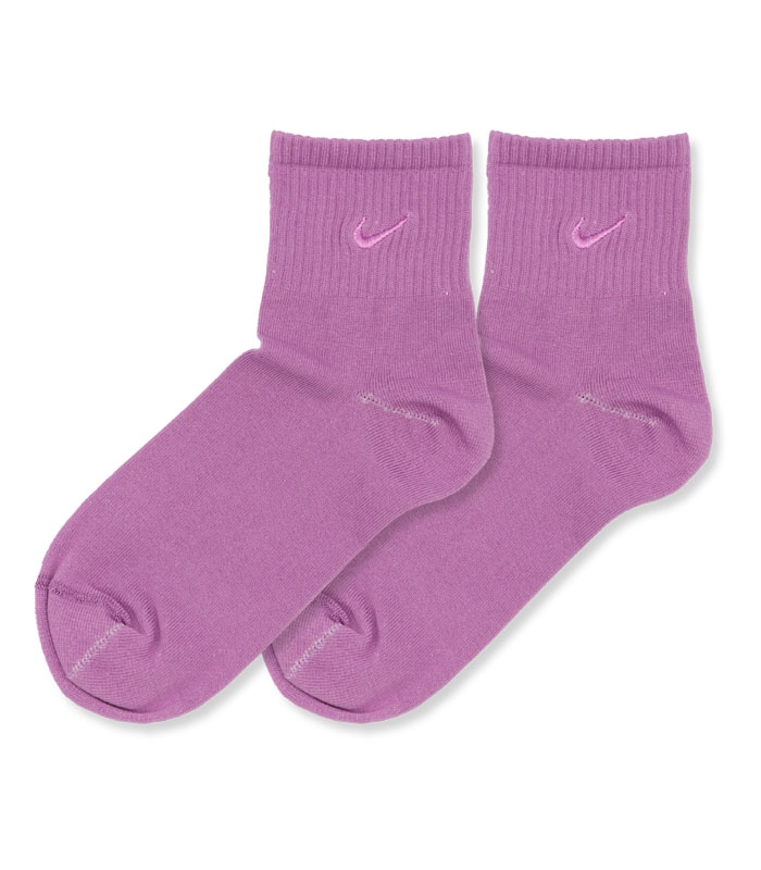 جوراب نیم ساق کش انگلیسی گلدوزی طرح Nike بنفش