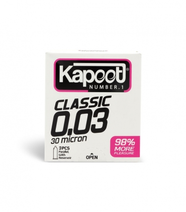 کاندوم بسیار نازک کاپوت Kapoot مدل Classic 0.03 - بسته 3 عددی