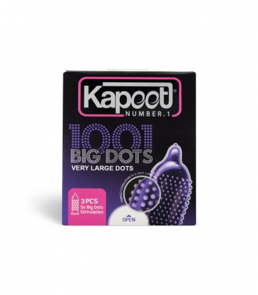 کاندوم خاردار تحریک کننده کاپوت Kapoot مدل 1001 Big Dots - بسته 3 عددی