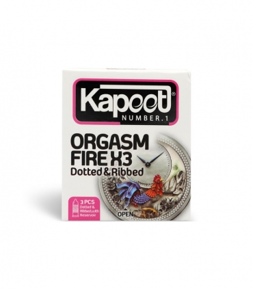 کاندوم خاردار تحریک کننده تاخیری کاپوت Kapoot مدل Orgasm Fire X3 - بسته 3 عددی