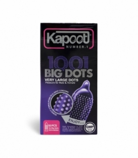 کاندوم خاردار تحریک کننده کاپوت Kapoot مدل 1001 Big Dots - بسته 10 عددی