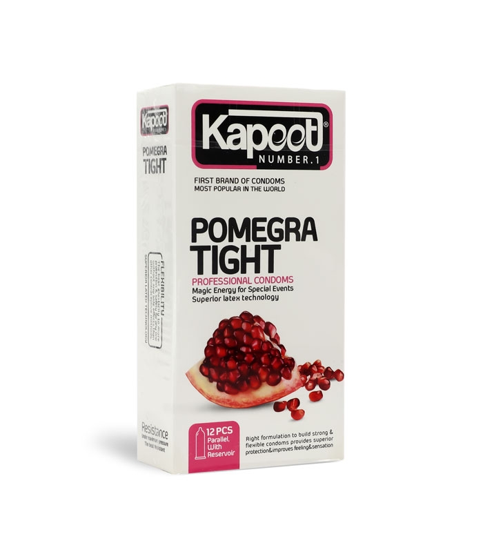 کاندوم نازک کاپوت Kapoot مدل Pomegra Tight  - بسته 12 عددی