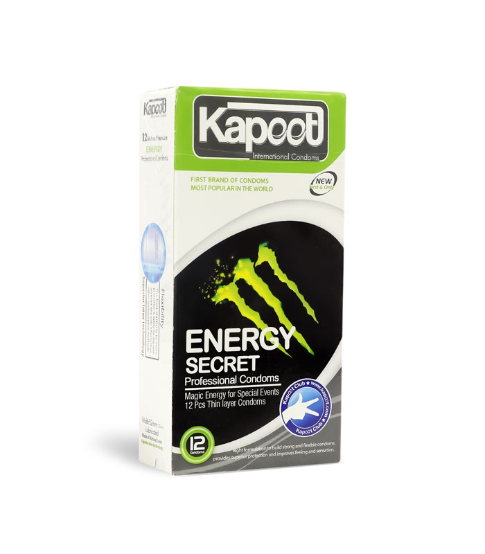 کاندوم بسیار نازک کاپوت Kapoot مدل Energy Secret - بسته 12 عددی