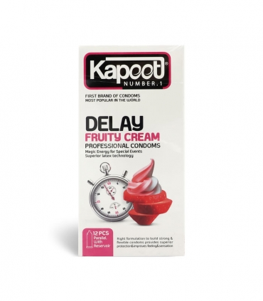 کاندوم تاخیری کاپوت Kapoot مدل Delay Fruity Cream - بسته 12 عددی