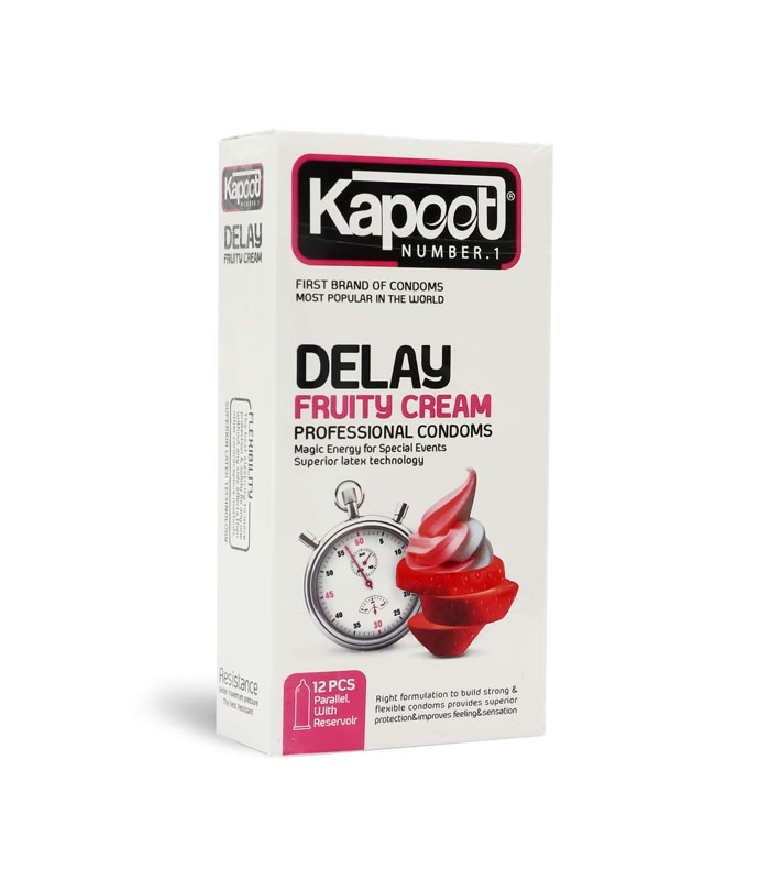 کاندوم تاخیری کاپوت Kapoot مدل Delay Fruity Cream - بسته 12 عددی