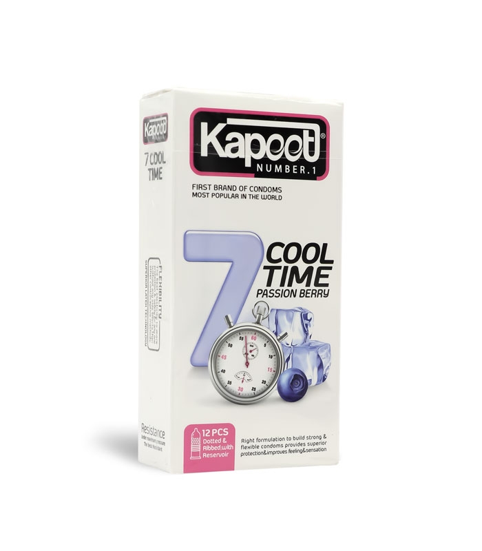 کاندوم تحریک کننده تاخیری کاپوت Kapoot مدل 7 Cool Time - بسته 12 عددی