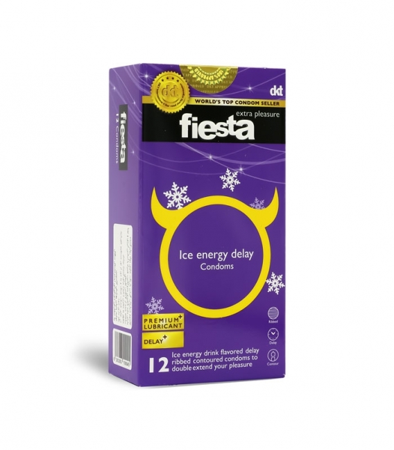 کاندوم تاخیری فیستا Fiesta مدل Ice Energy Delay - بسته 12 عددی