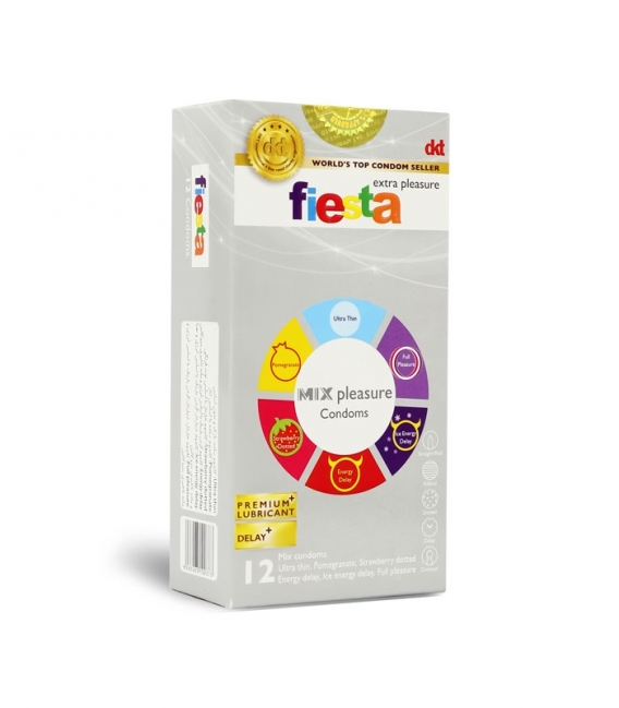 کاندوم فیستا Fiesta مدل Mix Pleasure - بسته 12 عددی