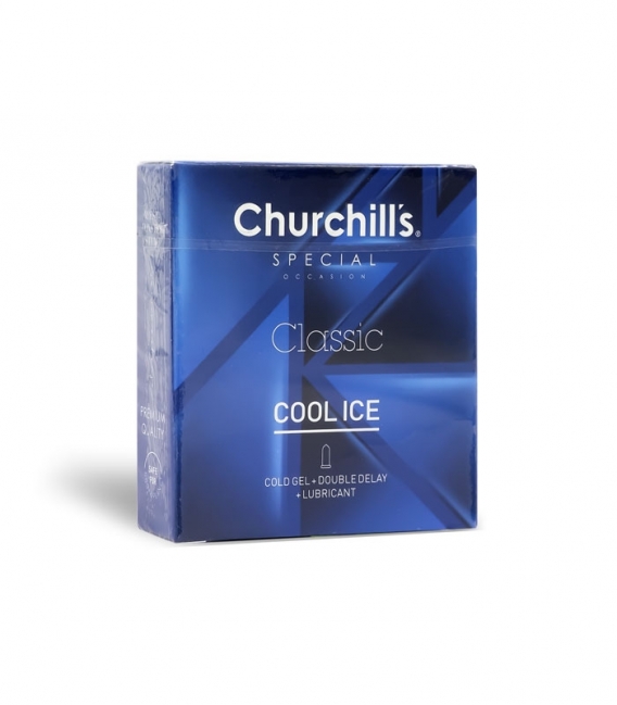 کاندوم تاخیری دابل چرچیلز Churchills مدل Cool Ice - بسته 3 عددی