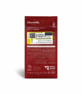 کاندوم خاردار تاخیری دابل چرچیلز Churchills مدل Ribbed & Dotted - بسته 12 عددی