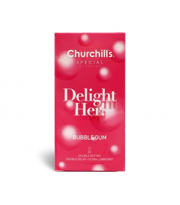 کاندوم تاخیری دابل چرچیلز Churchills مدل Bubble Gum - بسته 12 عددی