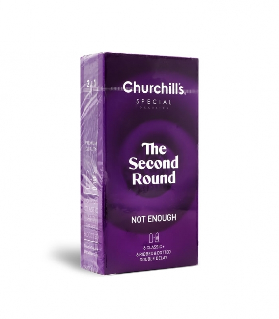 کاندوم تاخیری دابل چرچیلز Churchills مدل The Second Round - بسته 12 عددی