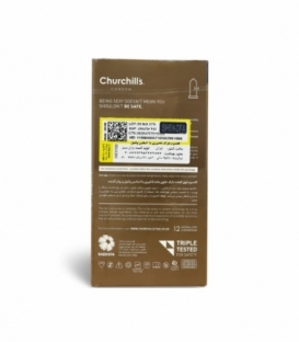 کاندوم بسیار نازک تاخیری چرچیلز Churchills مدل Ultra Thin - بسته 12 عددی