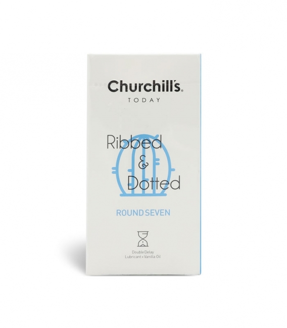 کاندوم خاردار تاخیری دابل چرچیلز Churchills مدل Round Seven - بسته 12 عددی