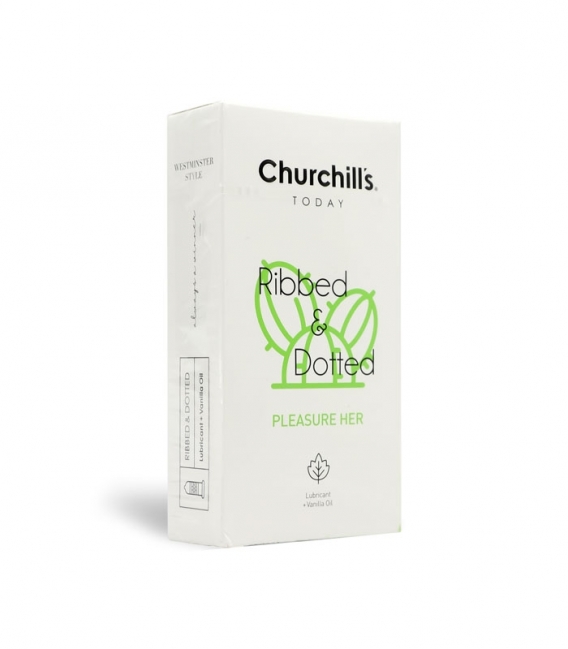 کاندوم خاردار و شیاردار چرچیلز Churchills مدل Pleasure Her - بسته 12 عددی