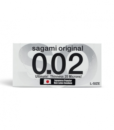 کاندوم فوق العاده نازک سایز بزرگ ساگامی Sagami مدل 0.02 - بسته 2 عددی