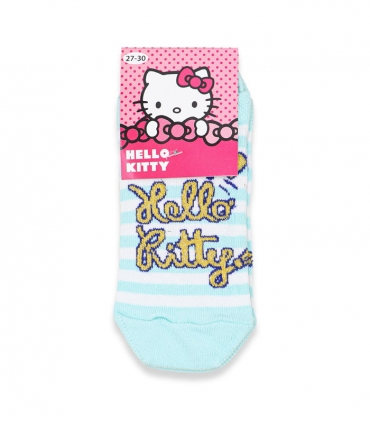 جوراب بچگانه مچی Çimpa چیمپا طرح Hello kitty راه راه سفید نعنایی