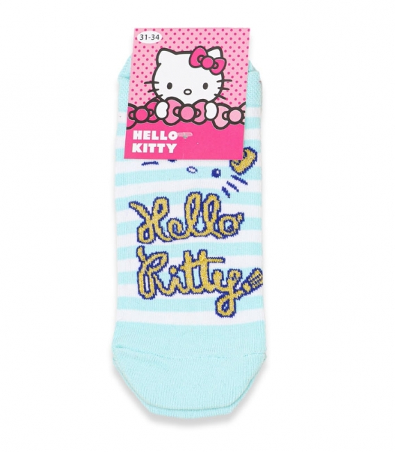 جوراب بچگانه مچی Çimpa چیمپا طرح Hello kitty راه راه سفید نعنایی