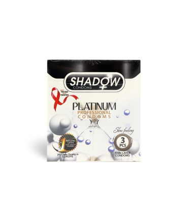 کاندوم شادو Shadow مدل Platinum - بسته 3 عددی