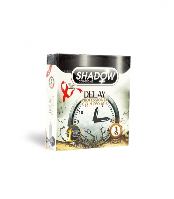 کاندوم تاخیری شادو Shadow مدل Delay - بسته 3 عددی
