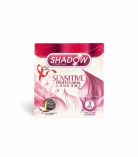 کاندوم بسیار نازک تحریک کننده شادو Shadow مدل Sensitive - بسته 3 عددی