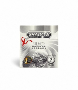 کاندوم بسیار نازک تاخیری شادو Shadow مدل Silver - بسته 3 عددی