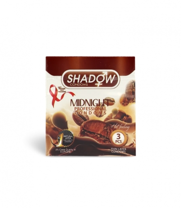کاندوم تحریک کننده تاخیری شادو Shadow مدل Mid Night - بسته 3 عددی