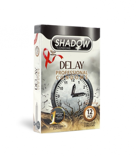 کاندوم تاخیری شادو Shadow مدل Delay - بسته 12 عددی