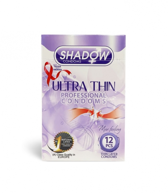 کاندوم بسیار نازک شادو Shadow مدل Ultra Thin - بسته 12 عددی