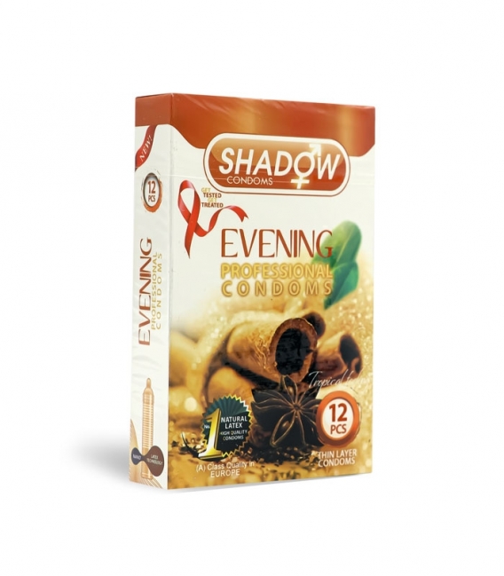 کاندوم شادو Shadow مدل Evening - بسته 12 عددی